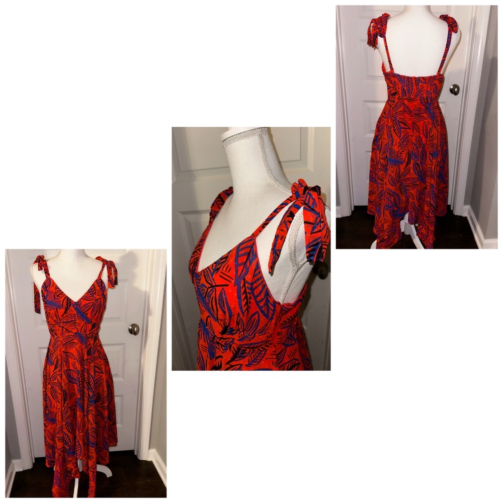Alexis Red and Black Asymmetrical Sundress